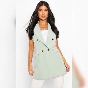Double Breasted Sleeveless Blazer